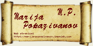 Marija Popaživanov vizit kartica